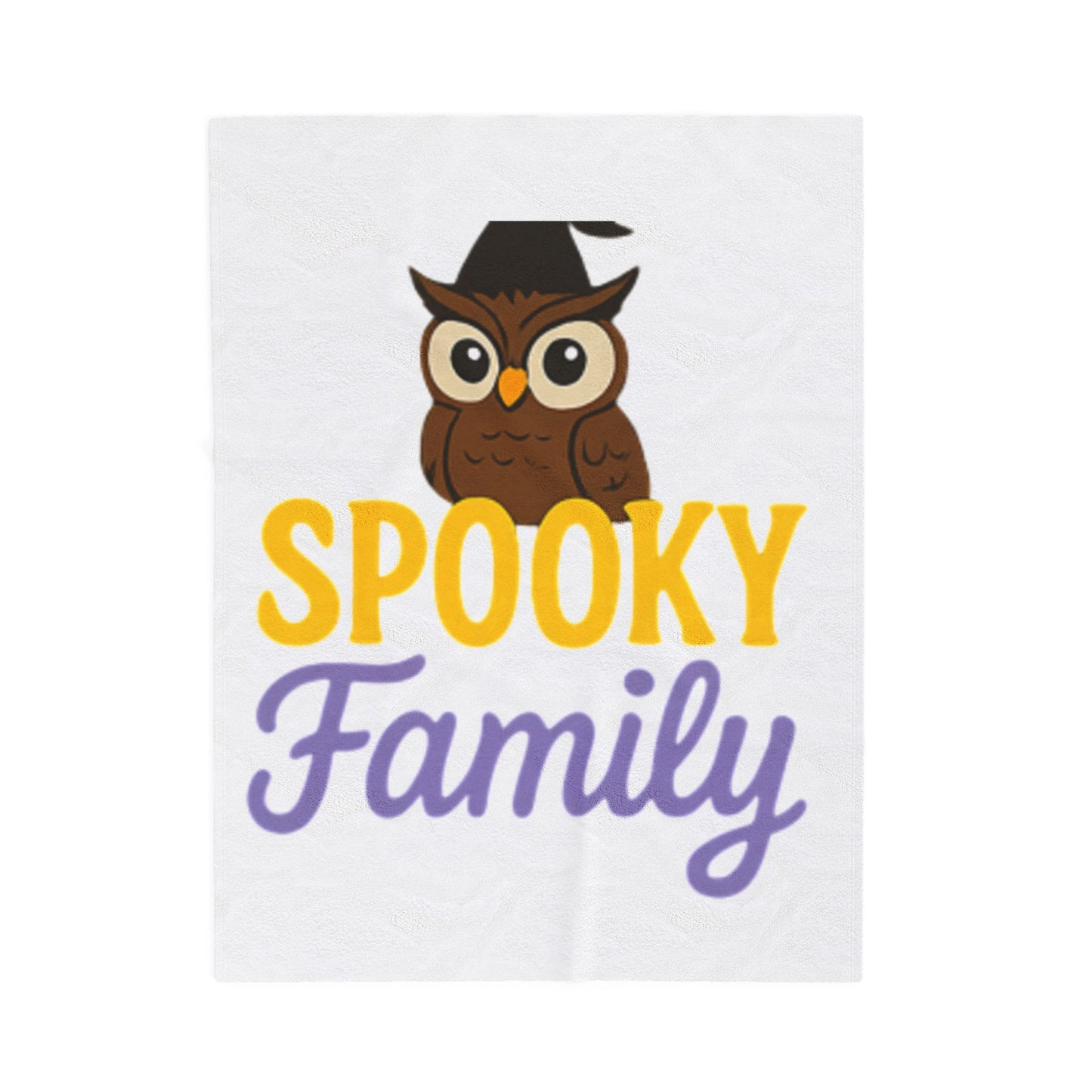 Spooky Family Velveteen Plush Blanket, Cozy Halloween Blanket, Owl Decor, Family Gathering Gift, Fall Decor Essentials