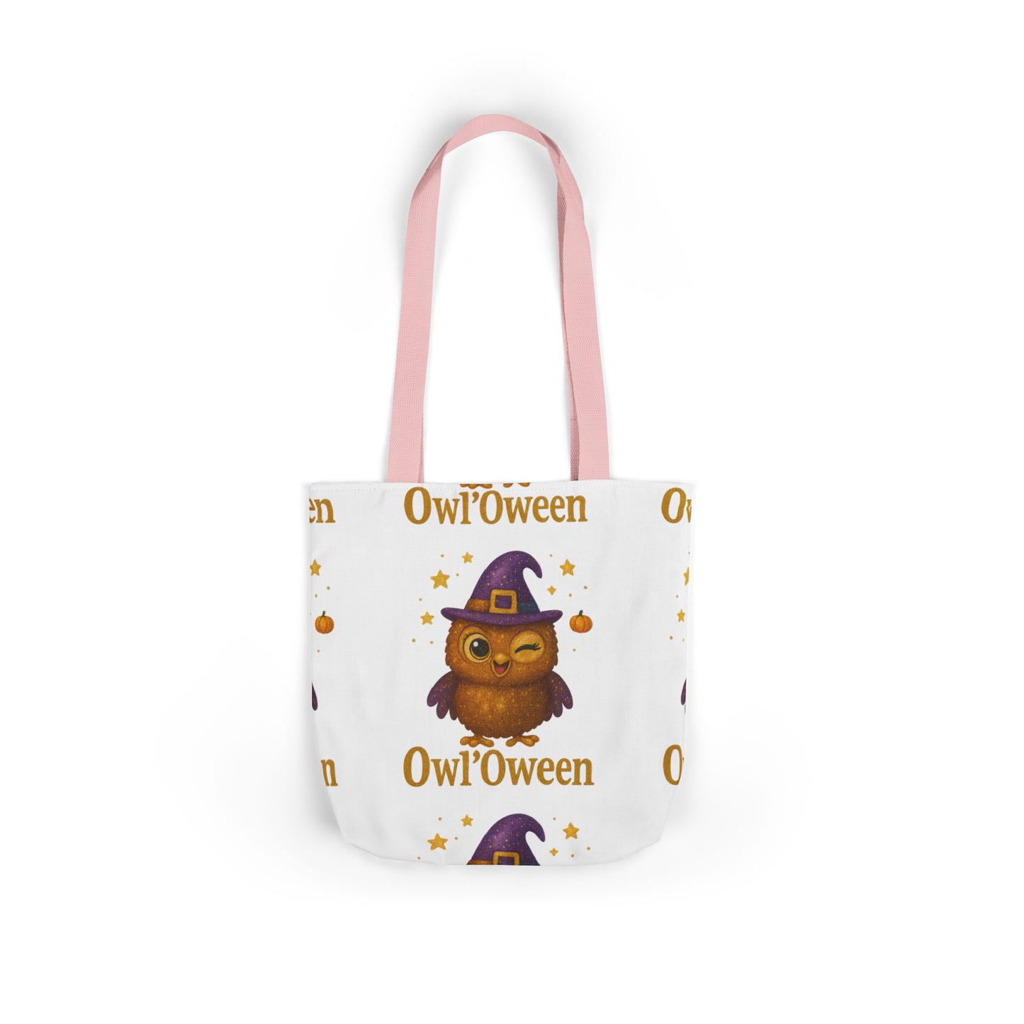 Owl'toWeen Canvas Tote Bag, Halloween Decor, Trick or Treat Bag, Autumn Accessories, Gift for Owl Lovers, Stylish Shopping Tote
