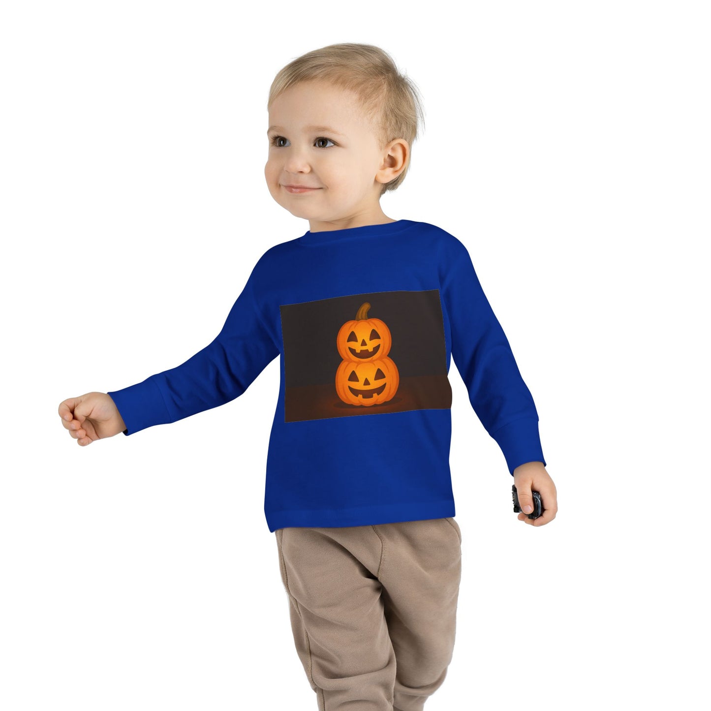 Halloween Pumpkin Toddler Long Sleeve Tee, Cute Kids Halloween Shirt, Pumpkin Shirt for Toddlers, Fall Apparel, Trick or Treat Outfit