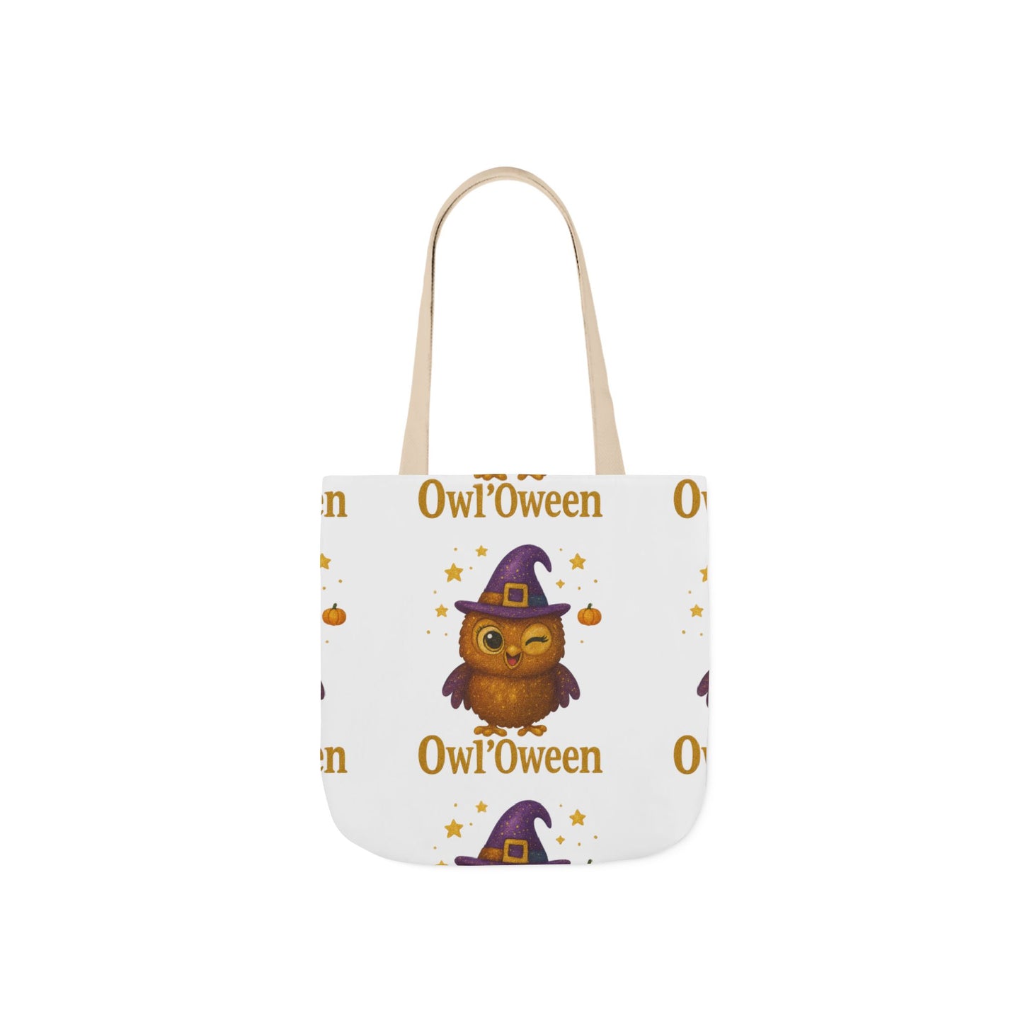 Owl'toWeen Canvas Tote Bag, Halloween Decor, Trick or Treat Bag, Autumn Accessories, Gift for Owl Lovers, Stylish Shopping Tote