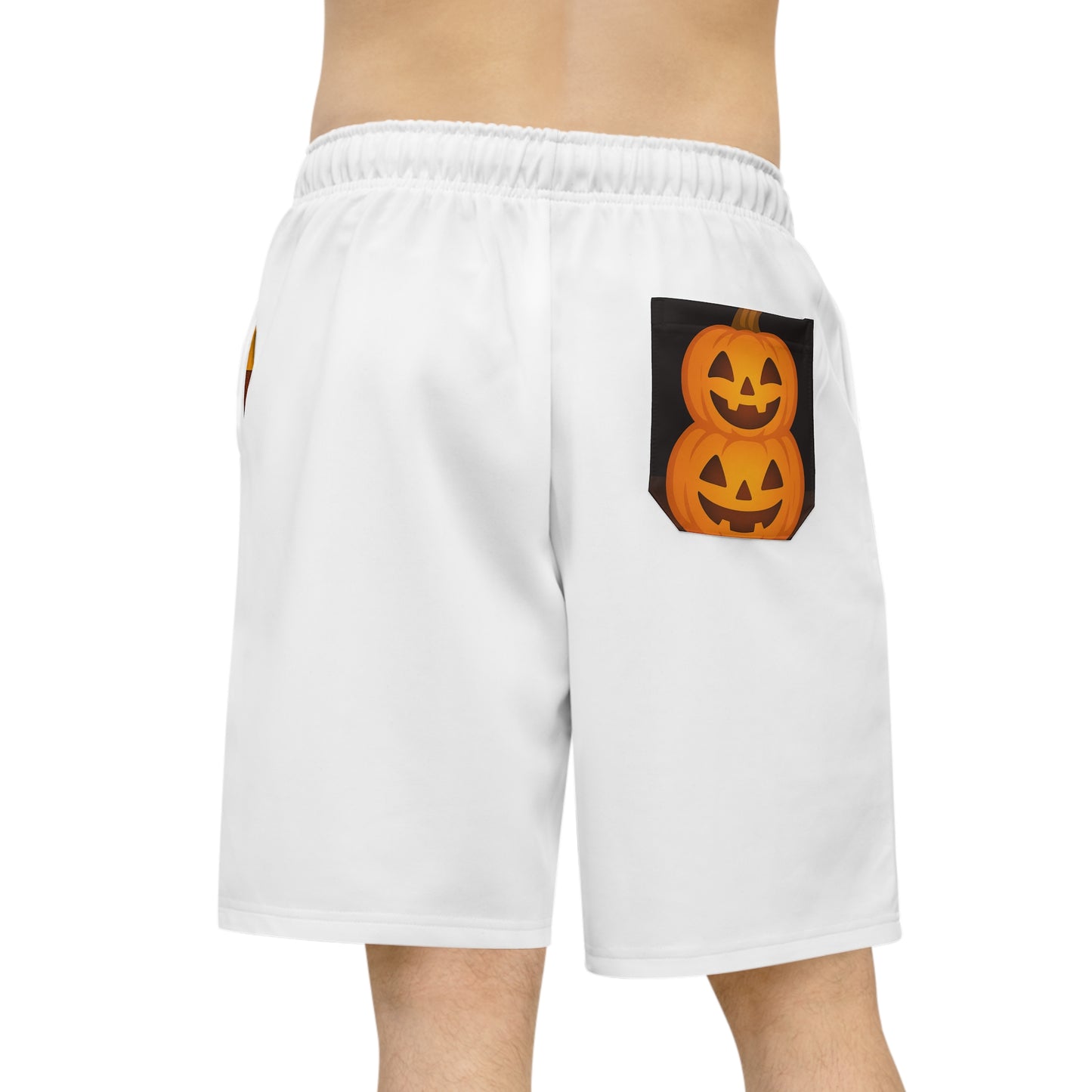Halloween Athletic Shorts, Spooky Trio Design, Comfortable Workout Gear, Casual Halloween Wear, Summer Shorts, Holiday Fitness Apparel