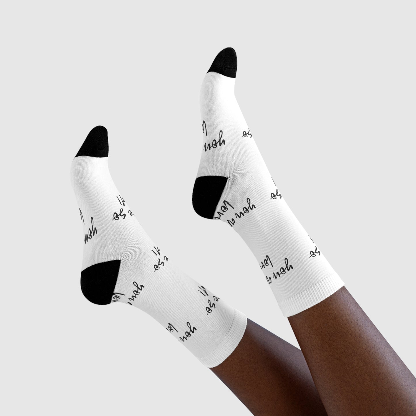 Sublimation Crew Socks - Inspirational Gift, Cozy Footwear, Cute Accessories for Friends, Birthday, Self-Care, You Are Loved!