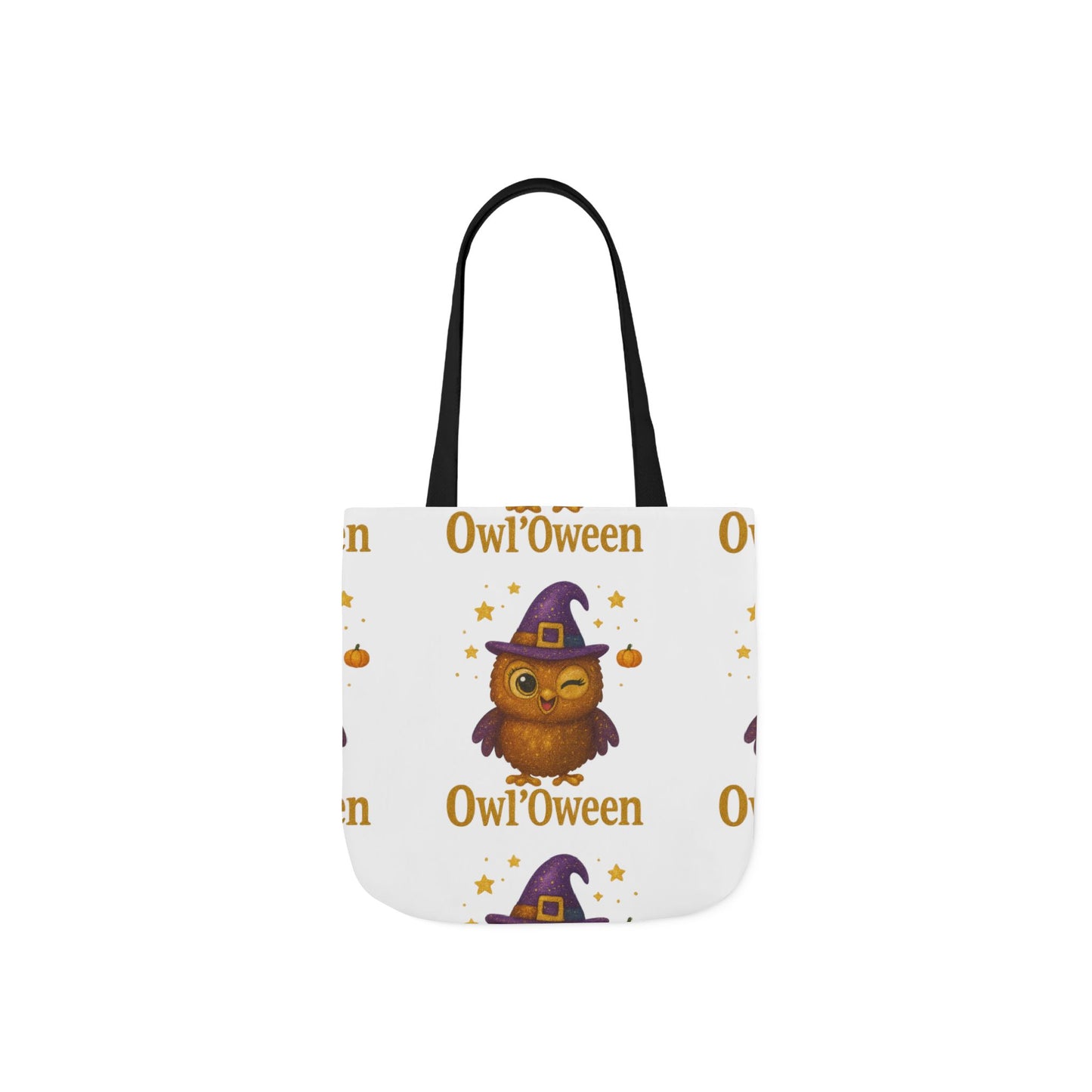 Owl'toWeen Canvas Tote Bag, Halloween Decor, Trick or Treat Bag, Autumn Accessories, Gift for Owl Lovers, Stylish Shopping Tote