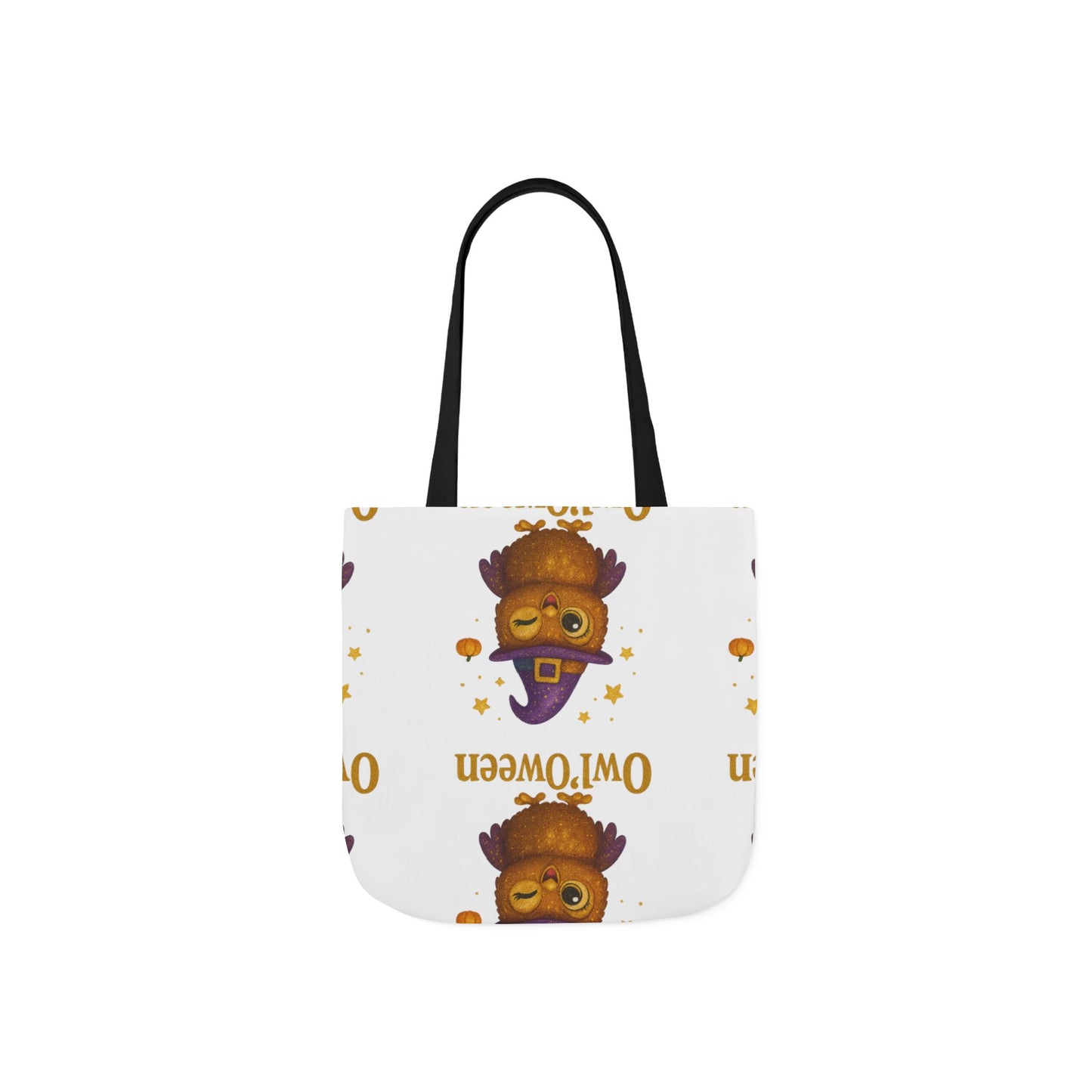 Owl'toWeen Canvas Tote Bag, Halloween Decor, Trick or Treat Bag, Autumn Accessories, Gift for Owl Lovers, Stylish Shopping Tote