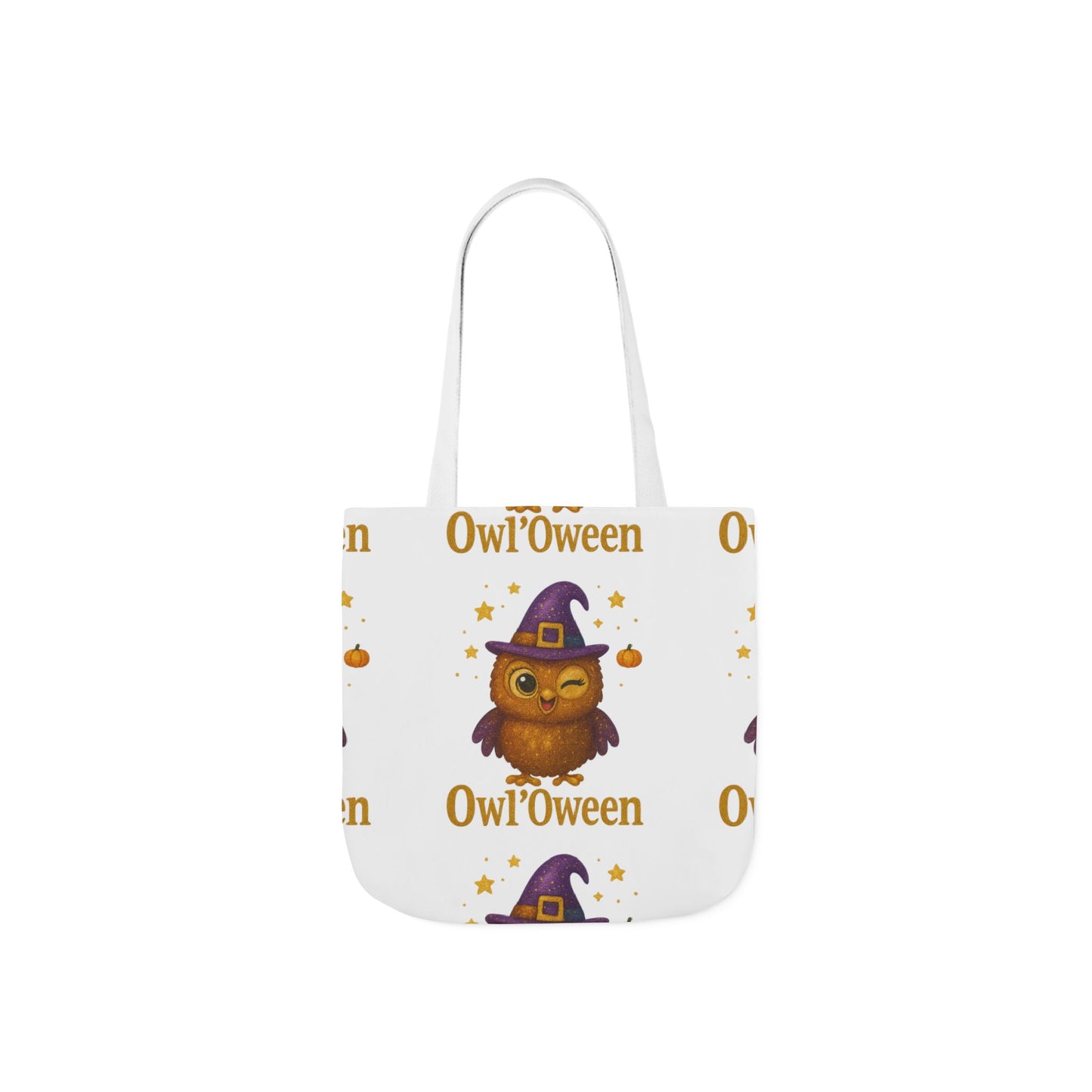 Owl'toWeen Canvas Tote Bag, Halloween Decor, Trick or Treat Bag, Autumn Accessories, Gift for Owl Lovers, Stylish Shopping Tote