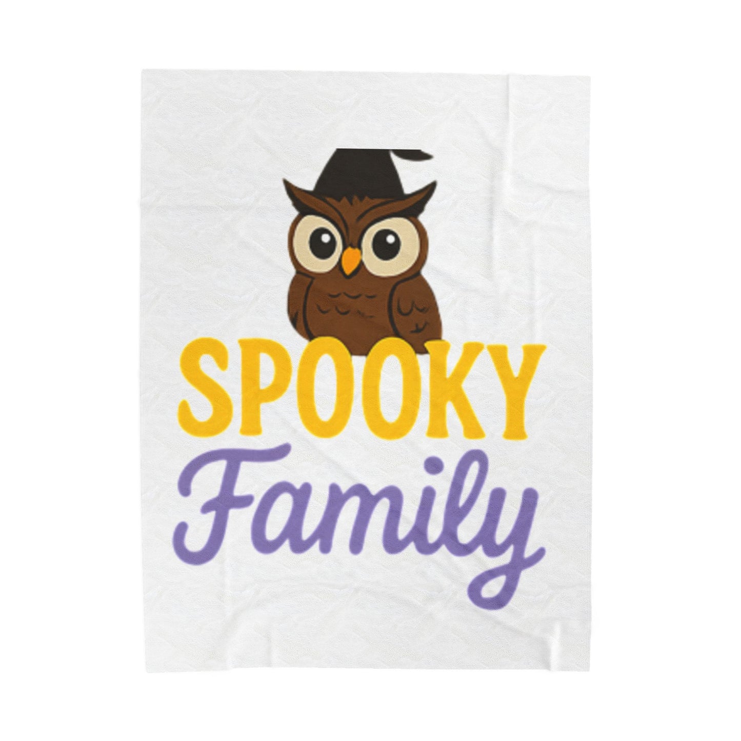 Spooky Family Velveteen Plush Blanket, Cozy Halloween Blanket, Owl Decor, Family Gathering Gift, Fall Decor Essentials