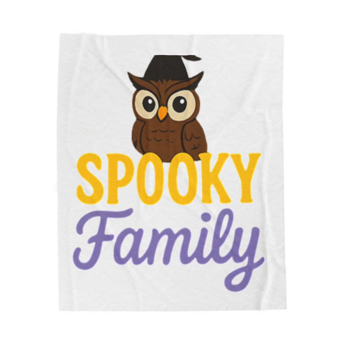 Spooky Family Velveteen Plush Blanket, Cozy Halloween Blanket, Owl Decor, Family Gathering Gift, Fall Decor Essentials