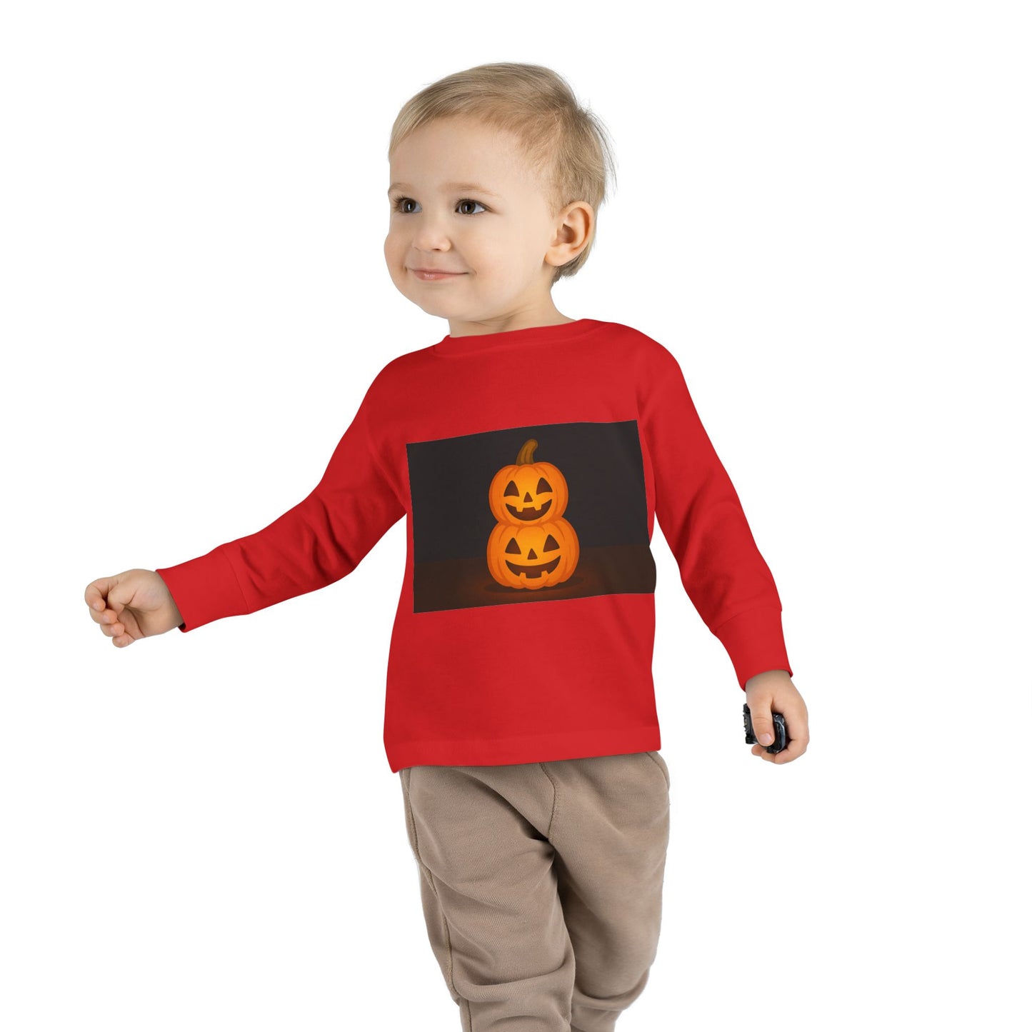 Halloween Pumpkin Toddler Long Sleeve Tee, Cute Kids Halloween Shirt, Pumpkin Shirt for Toddlers, Fall Apparel, Trick or Treat Outfit