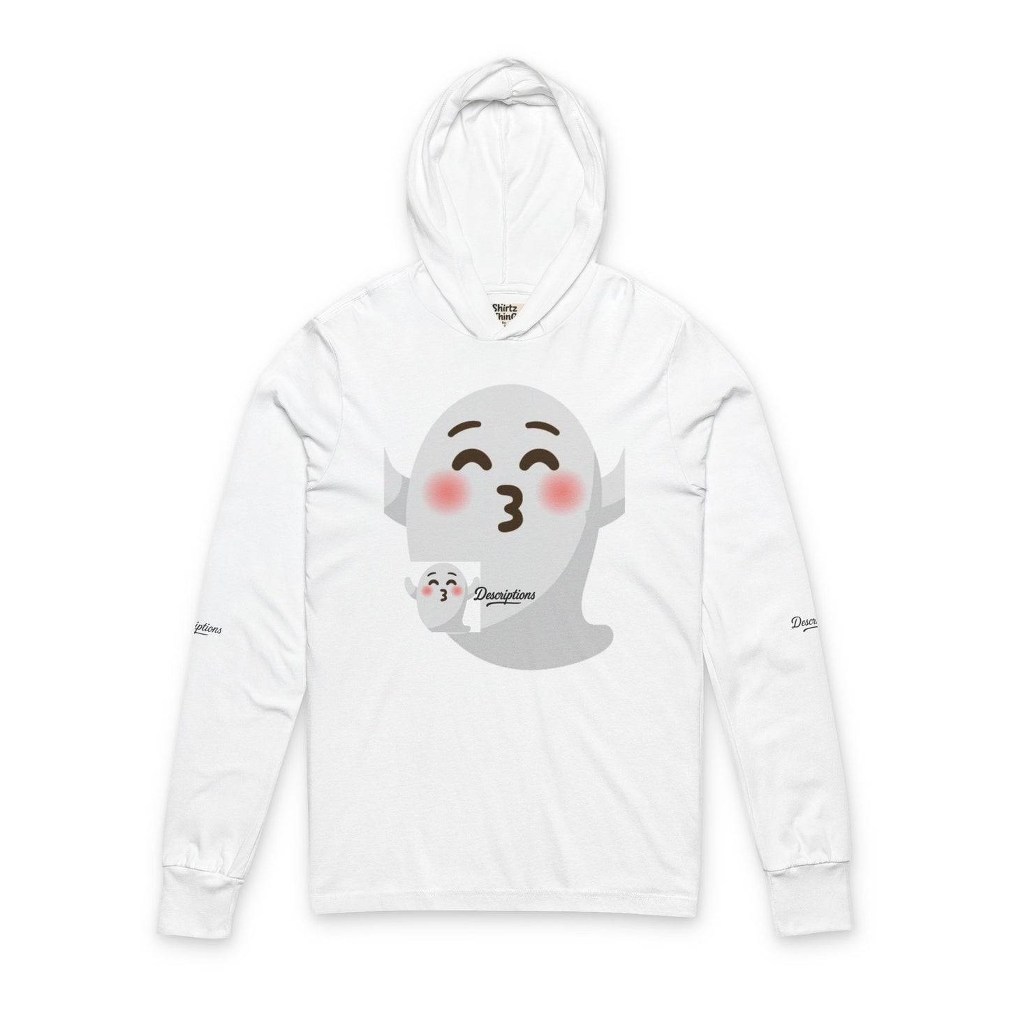 Unisex Ghost Emoji Hoodie - Perfect for Halloween, Cute Gift, Casual Wear, Comfortable Style, Fun Fashion