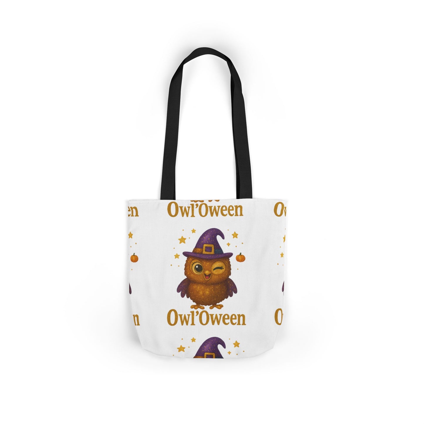 Owl'toWeen Canvas Tote Bag, Halloween Decor, Trick or Treat Bag, Autumn Accessories, Gift for Owl Lovers, Stylish Shopping Tote