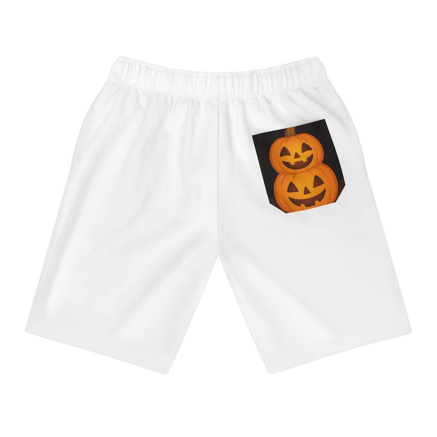 Halloween Athletic Shorts, Spooky Trio Design, Comfortable Workout Gear, Casual Halloween Wear, Summer Shorts, Holiday Fitness Apparel
