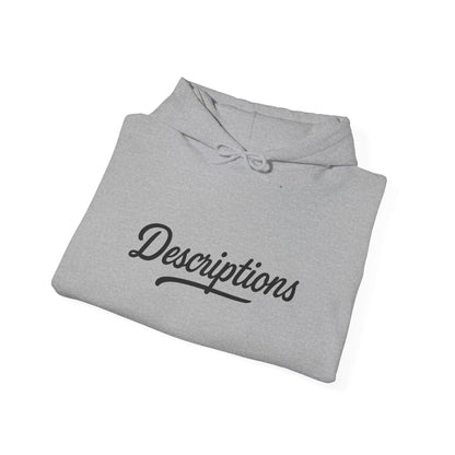 Chic Descriptions Hoodie, Casual Wear, Gift for Her, Stylish Layering, Cozy Gift, Birthday Present
