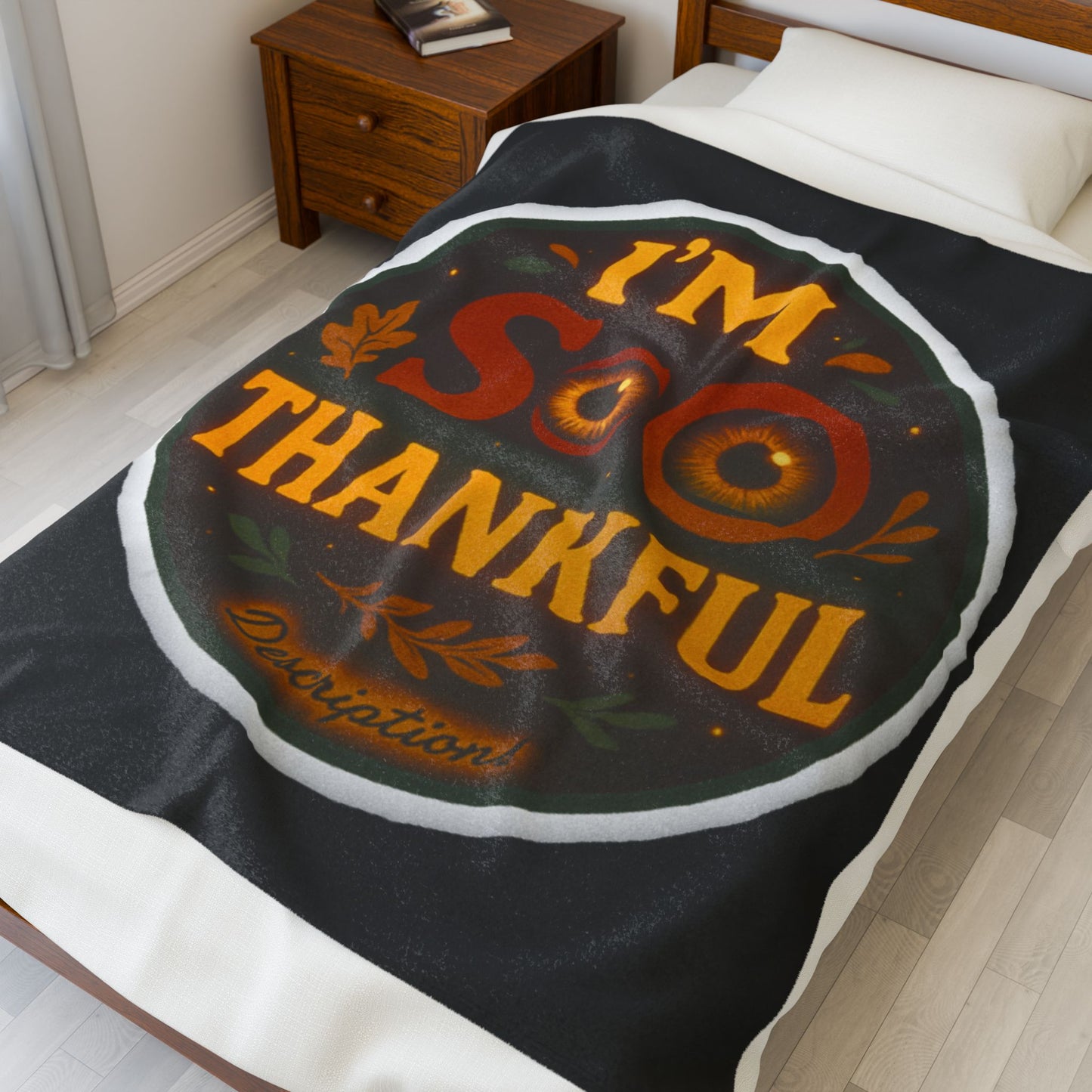 Thankful Velveteen Plush Blanket, Cozy Gift for Thanksgiving, Home Decor, Cozy Throw for Fall, Holiday Blanket, Warm and Soft