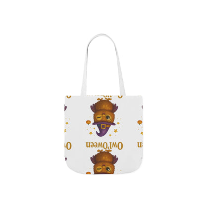 Owl'toWeen Canvas Tote Bag, Halloween Decor, Trick or Treat Bag, Autumn Accessories, Gift for Owl Lovers, Stylish Shopping Tote