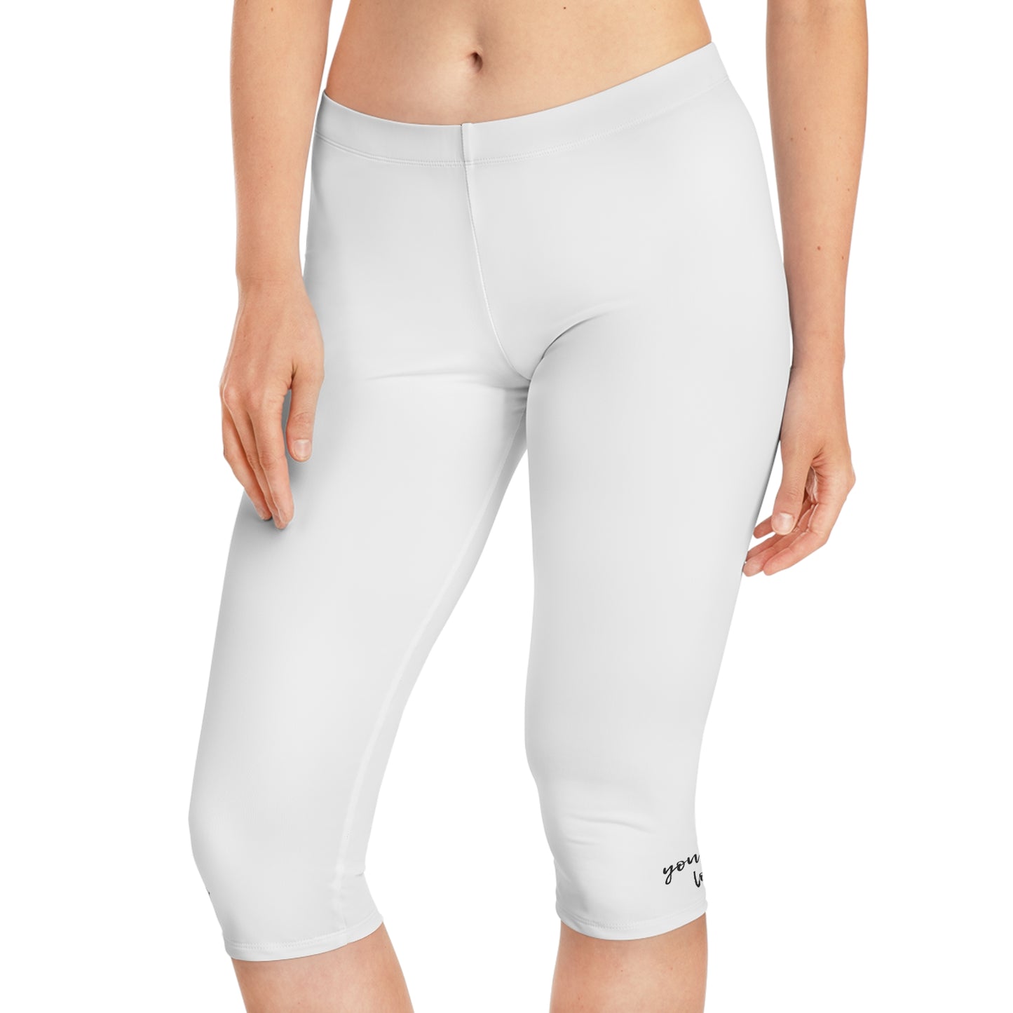 Cropped Motivational Capri Leggings - Inspirational Workout Pants, Yoga, Running, Fitness, Home Wear, Gift for Her