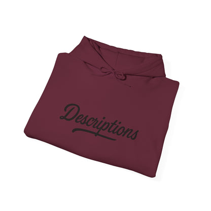 Chic Descriptions Hoodie, Casual Wear, Gift for Her, Stylish Layering, Cozy Gift, Birthday Present