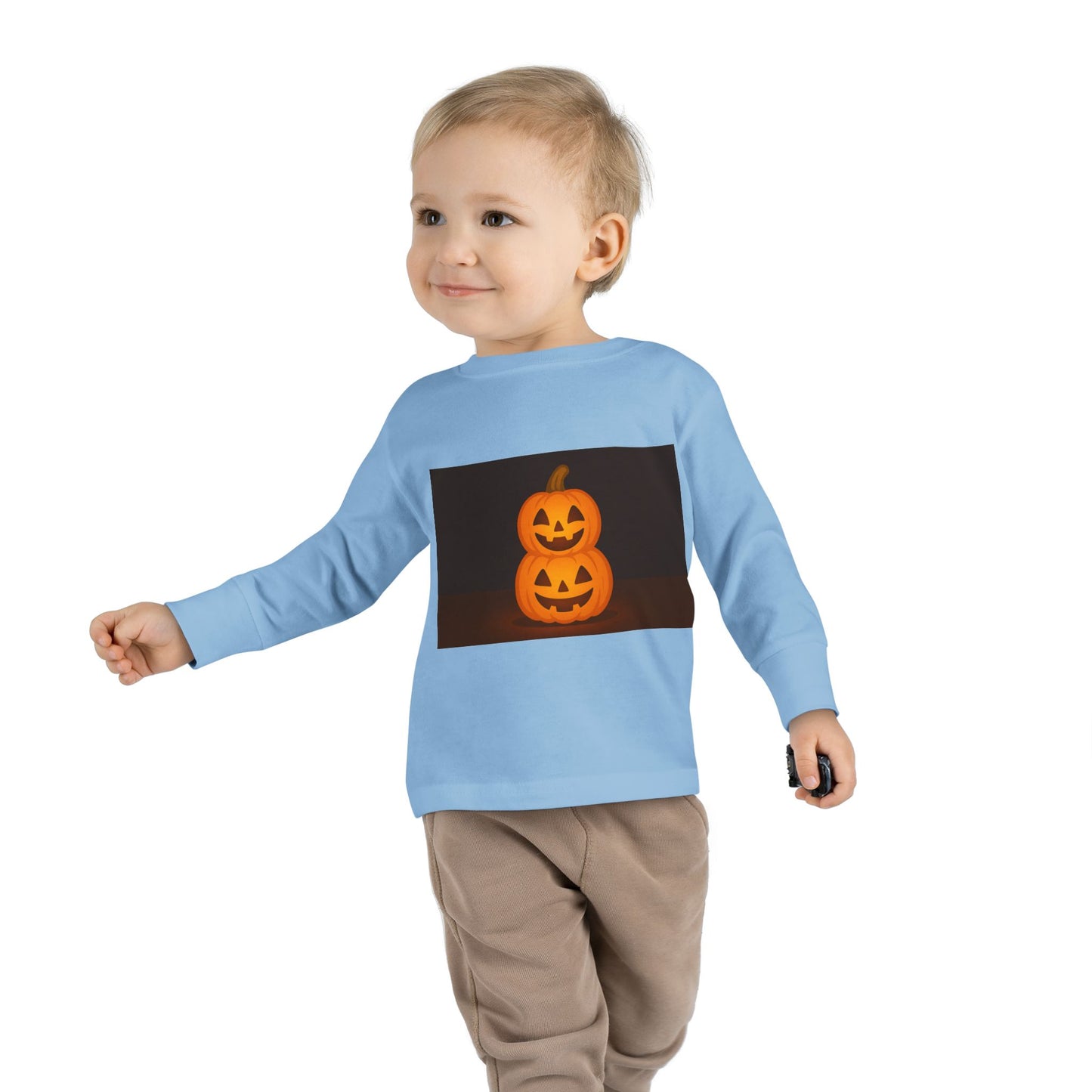 Halloween Pumpkin Toddler Long Sleeve Tee, Cute Kids Halloween Shirt, Pumpkin Shirt for Toddlers, Fall Apparel, Trick or Treat Outfit