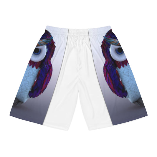 Colorful Owl Basketball Shorts, Fun Sports Wear for Dancers, Athletes, Summer Fashion, Unique Workout Gear