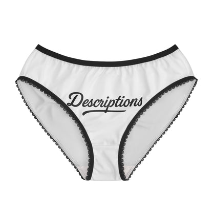 Descriptions Women's Briefs, Comfortable Underwear, Feminine Lingerie, Everyday Essentials, Unique Gift Idea