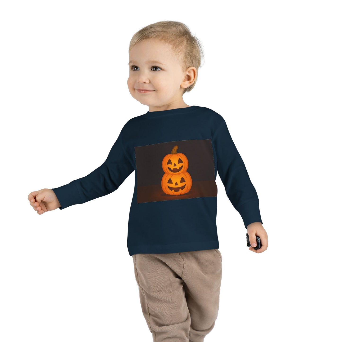 Halloween Pumpkin Toddler Long Sleeve Tee, Cute Kids Halloween Shirt, Pumpkin Shirt for Toddlers, Fall Apparel, Trick or Treat Outfit