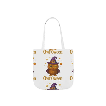 Owl'toWeen Canvas Tote Bag, Halloween Decor, Trick or Treat Bag, Autumn Accessories, Gift for Owl Lovers, Stylish Shopping Tote
