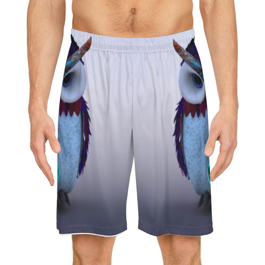Colorful Owl Basketball Shorts, Fun Sports Wear for Dancers, Athletes, Summer Fashion, Unique Workout Gear