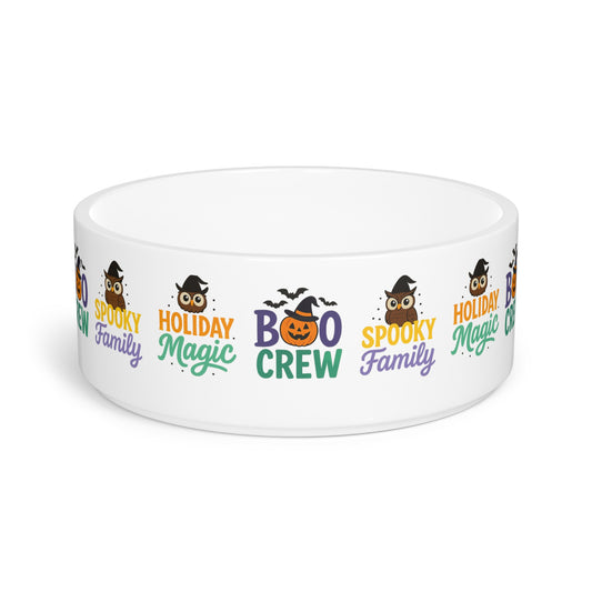 Halloween Pet Bowl, Spooky Pet Dish, Boo Crew Bowl, Holiday Dog Bowl, Cat Food Dish, Pet Accessory for Celebrations