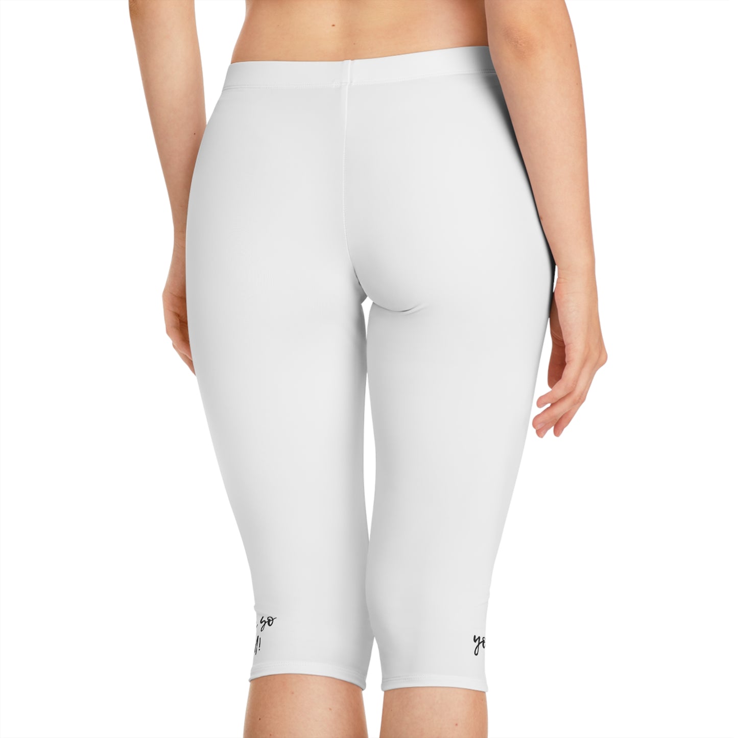 Cropped Motivational Capri Leggings - Inspirational Workout Pants, Yoga, Running, Fitness, Home Wear, Gift for Her