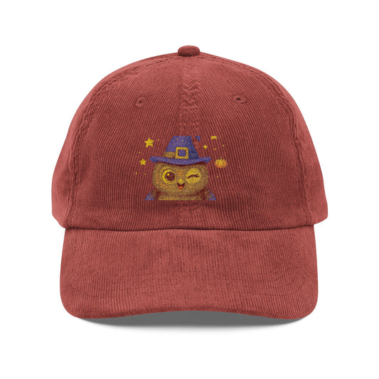 Vintage Corduroy Cap - Retro Style Hat, Embroidered Headwear, Perfect Gift for Friends, Unisex Accessory, Casual Everyday Wear