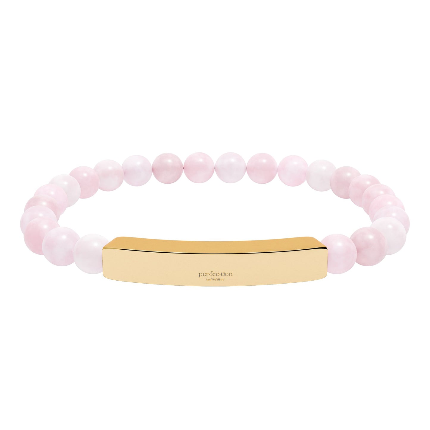 Natural Stone Stretch Bar Bracelet (Engraving)