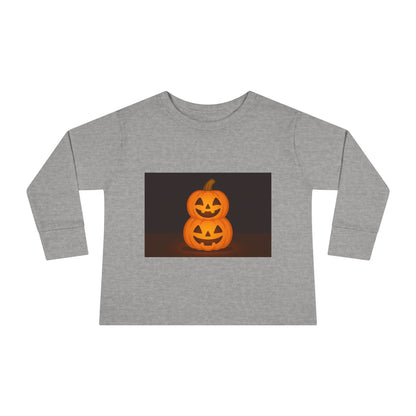 Halloween Pumpkin Toddler Long Sleeve Tee, Cute Kids Halloween Shirt, Pumpkin Shirt for Toddlers, Fall Apparel, Trick or Treat Outfit