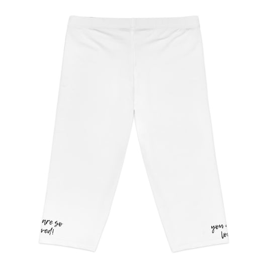 Cropped Motivational Capri Leggings - Inspirational Workout Pants, Yoga, Running, Fitness, Home Wear, Gift for Her