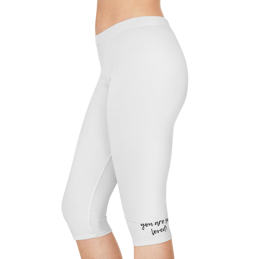 Cropped Motivational Capri Leggings - Inspirational Workout Pants, Yoga, Running, Fitness, Home Wear, Gift for Her