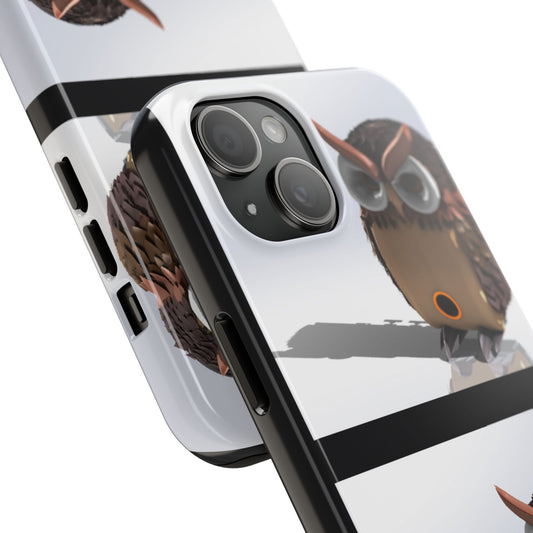 Tough Owl Phone Case, Cute Animal Accessories, Unique Phone Cover, Gift for Owl Lovers, Fun Gadget Case