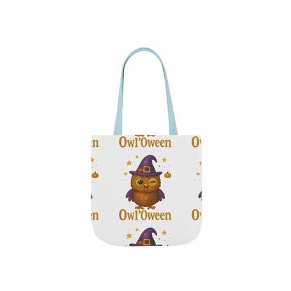 Owl'toWeen Canvas Tote Bag, Halloween Decor, Trick or Treat Bag, Autumn Accessories, Gift for Owl Lovers, Stylish Shopping Tote