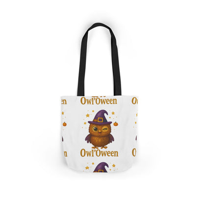 Owl'toWeen Canvas Tote Bag, Halloween Decor, Trick or Treat Bag, Autumn Accessories, Gift for Owl Lovers, Stylish Shopping Tote