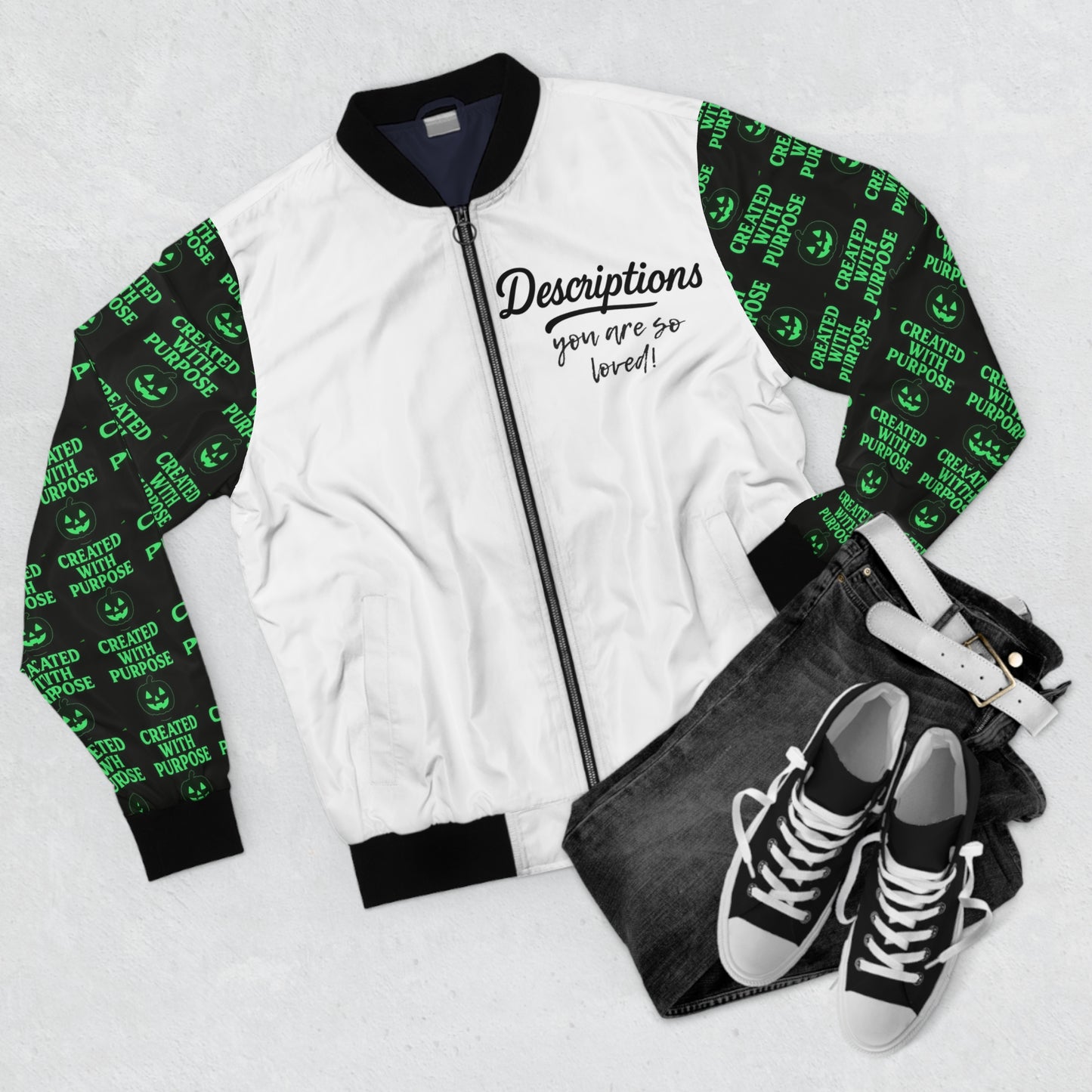 Descriptions holiday Bomber Jacket