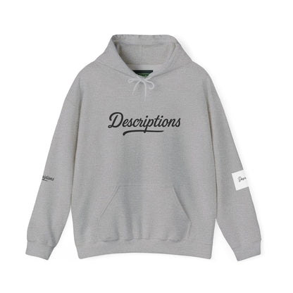Chic Descriptions Hoodie, Casual Wear, Gift for Her, Stylish Layering, Cozy Gift, Birthday Present