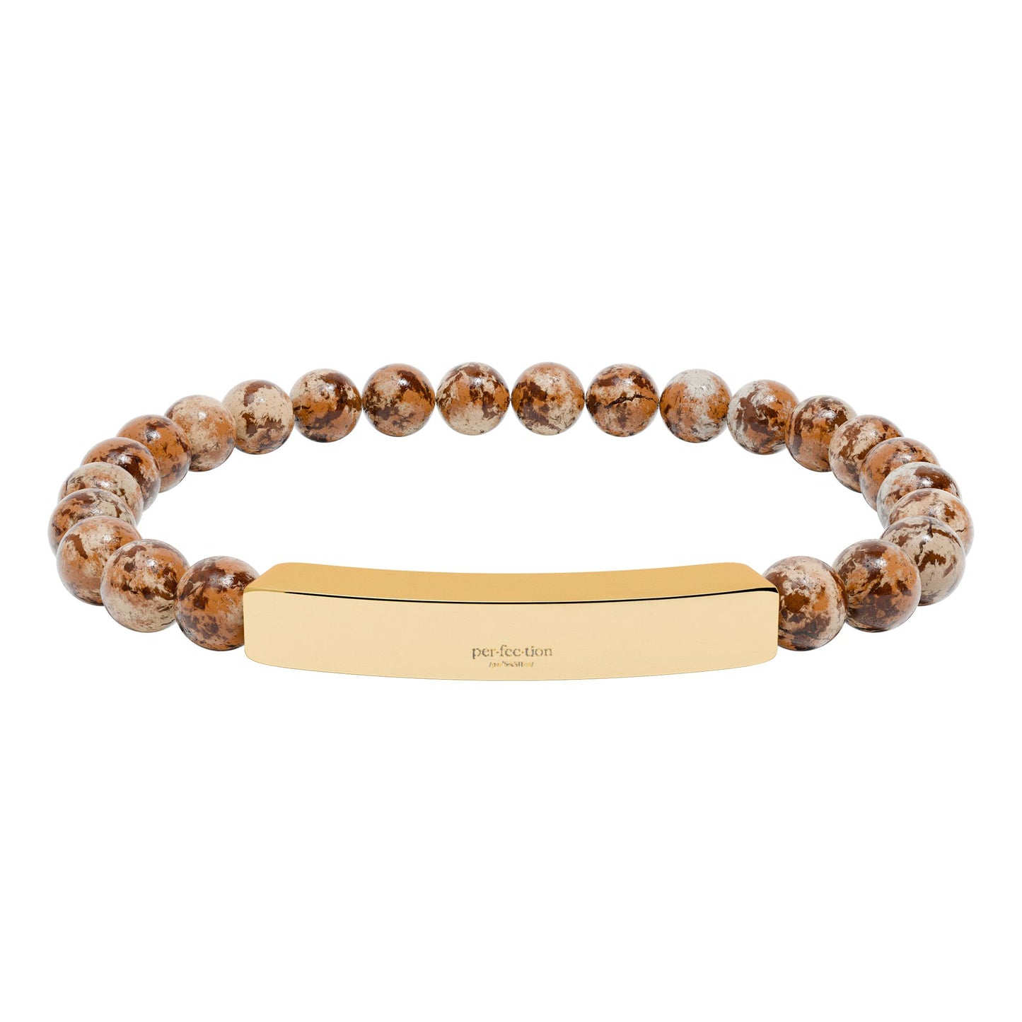 Natural Stone Stretch Bar Bracelet (Engraving)
