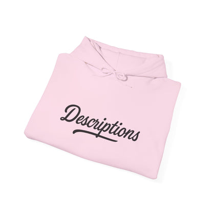 Chic Descriptions Hoodie, Casual Wear, Gift for Her, Stylish Layering, Cozy Gift, Birthday Present