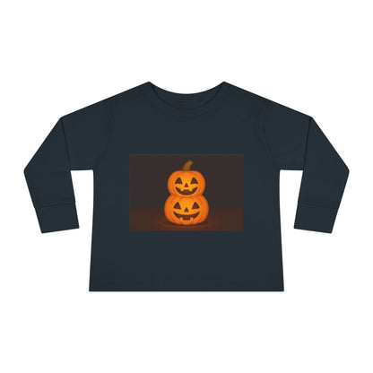 Halloween Pumpkin Toddler Long Sleeve Tee, Cute Kids Halloween Shirt, Pumpkin Shirt for Toddlers, Fall Apparel, Trick or Treat Outfit