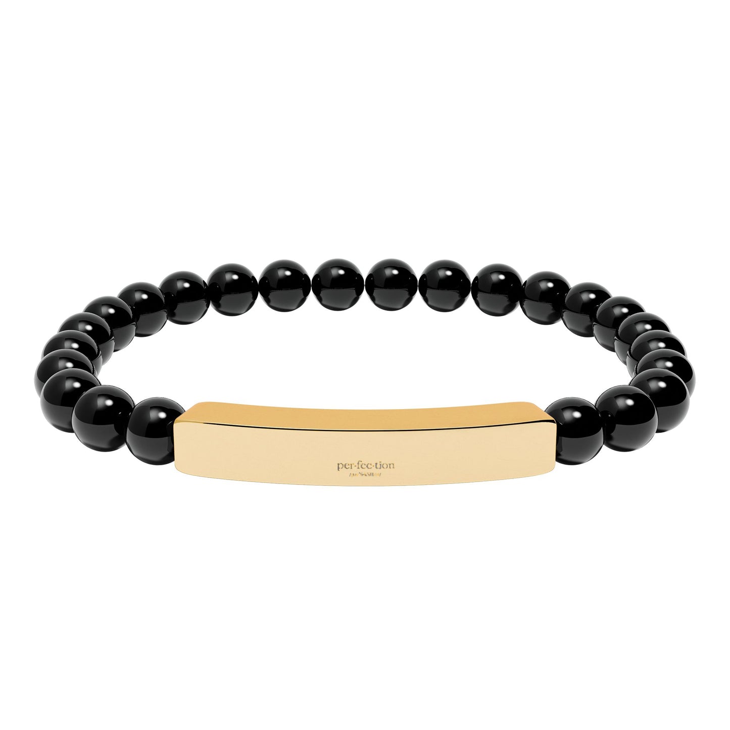 Natural Stone Stretch Bar Bracelet (Engraving)