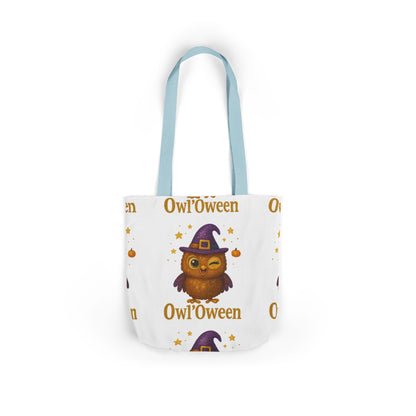 Owl'toWeen Canvas Tote Bag, Halloween Decor, Trick or Treat Bag, Autumn Accessories, Gift for Owl Lovers, Stylish Shopping Tote