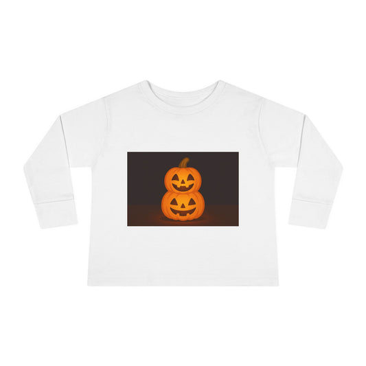 Halloween Pumpkin Toddler Long Sleeve Tee, Cute Kids Halloween Shirt, Pumpkin Shirt for Toddlers, Fall Apparel, Trick or Treat Outfit