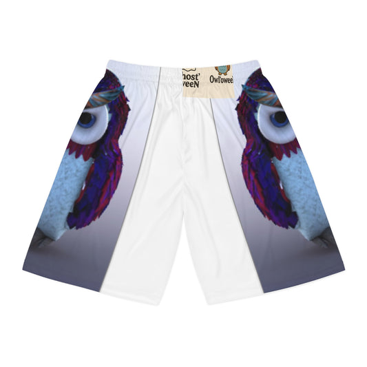 Colorful Owl Basketball Shorts, Fun Sports Wear for Dancers, Athletes, Summer Fashion, Unique Workout Gear